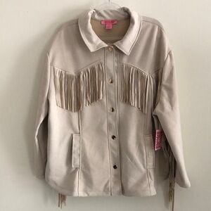 Coco & Shay Women’s Fringe Western Inspired Faux Suede Jacket SIZE 2X